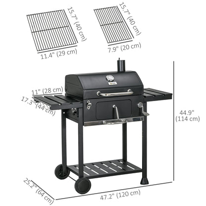 BBQ au charbon avec fumoir et ajustement thermique