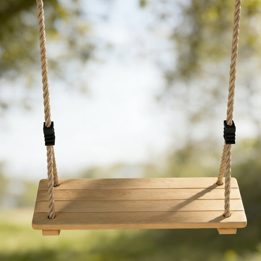 Balançoire en bois avec cordes ajustables pour enfants