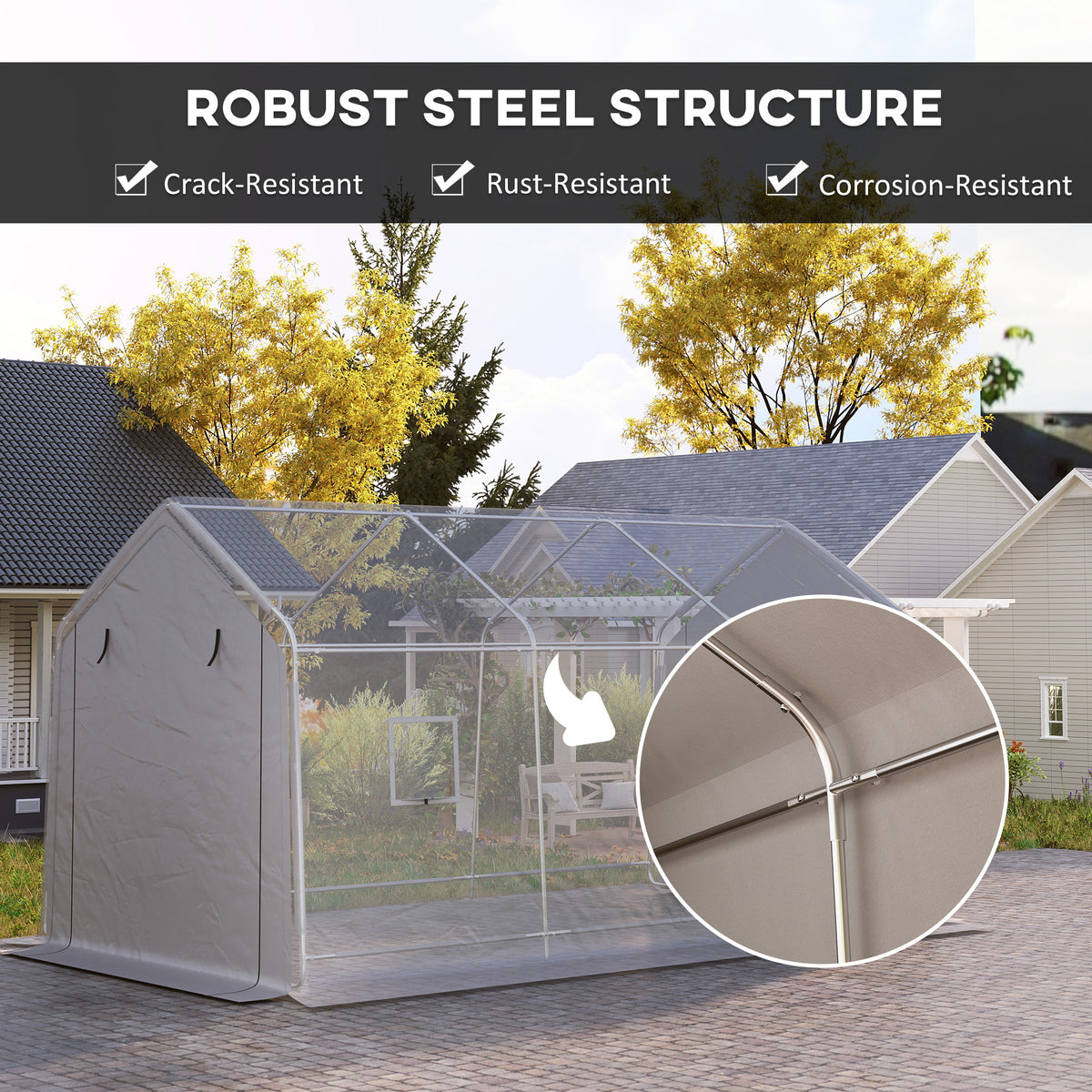 Abri-auto portable 10 x 17 pi porte zippée