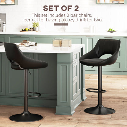 Ensemble de 2 tabourets de bar pivotants ajustables