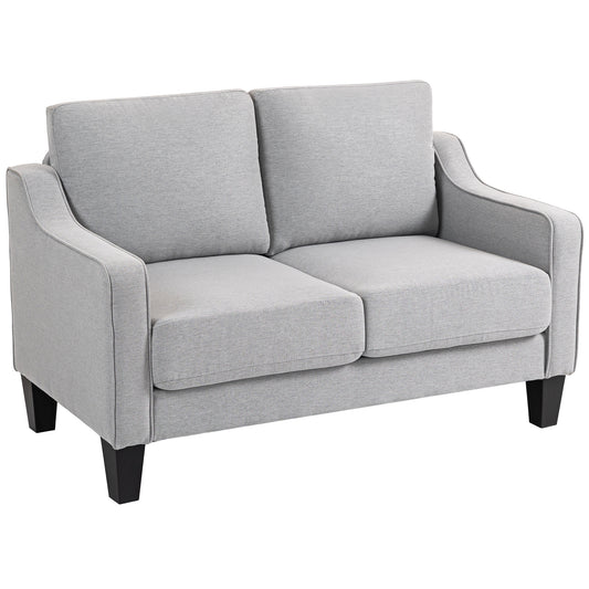 Sofa Causeuse Moderne Aosom avec Ressorts Ensachés et Rembourrage Lin