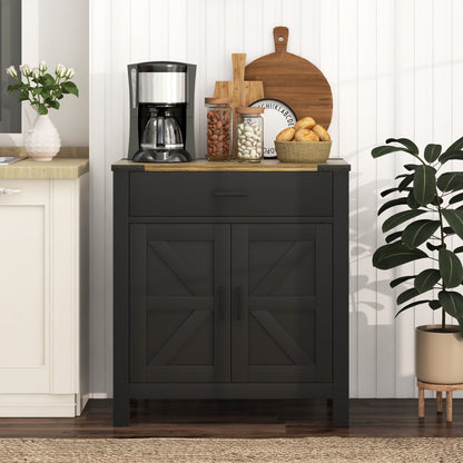 Buffet de cuisine style fermette avec tiroir et tablette