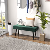 Banc de lit capitonné velours — pieds en acier