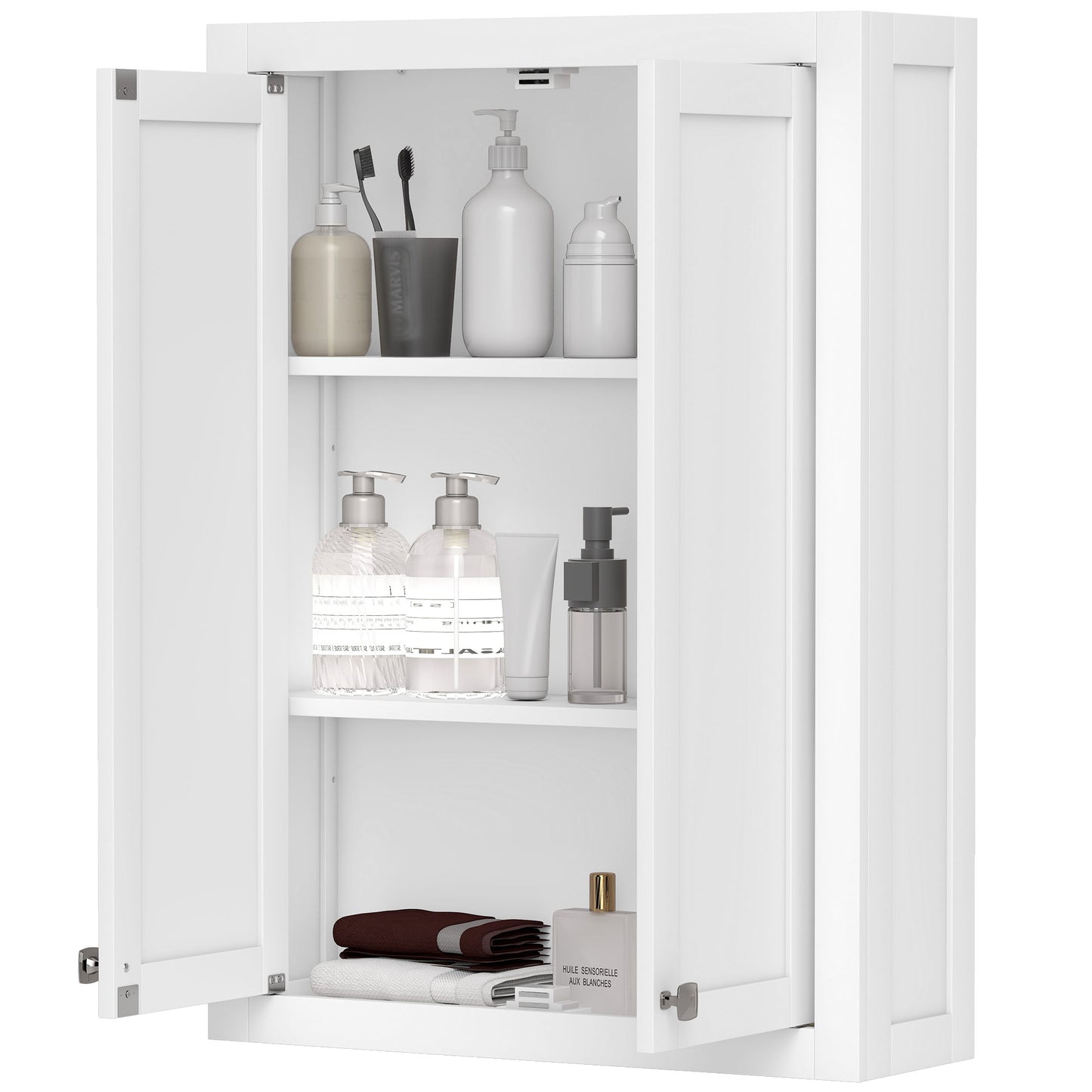Armoire murale salle de bain 2 portes ajustable