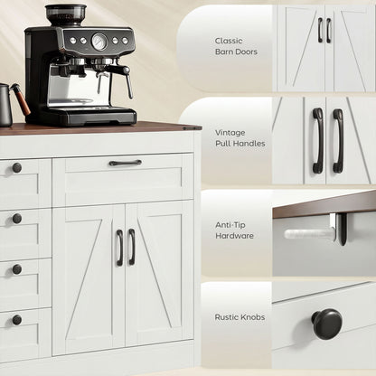 Buffet bahut style fermette 4 portes grange 6 tiroirs