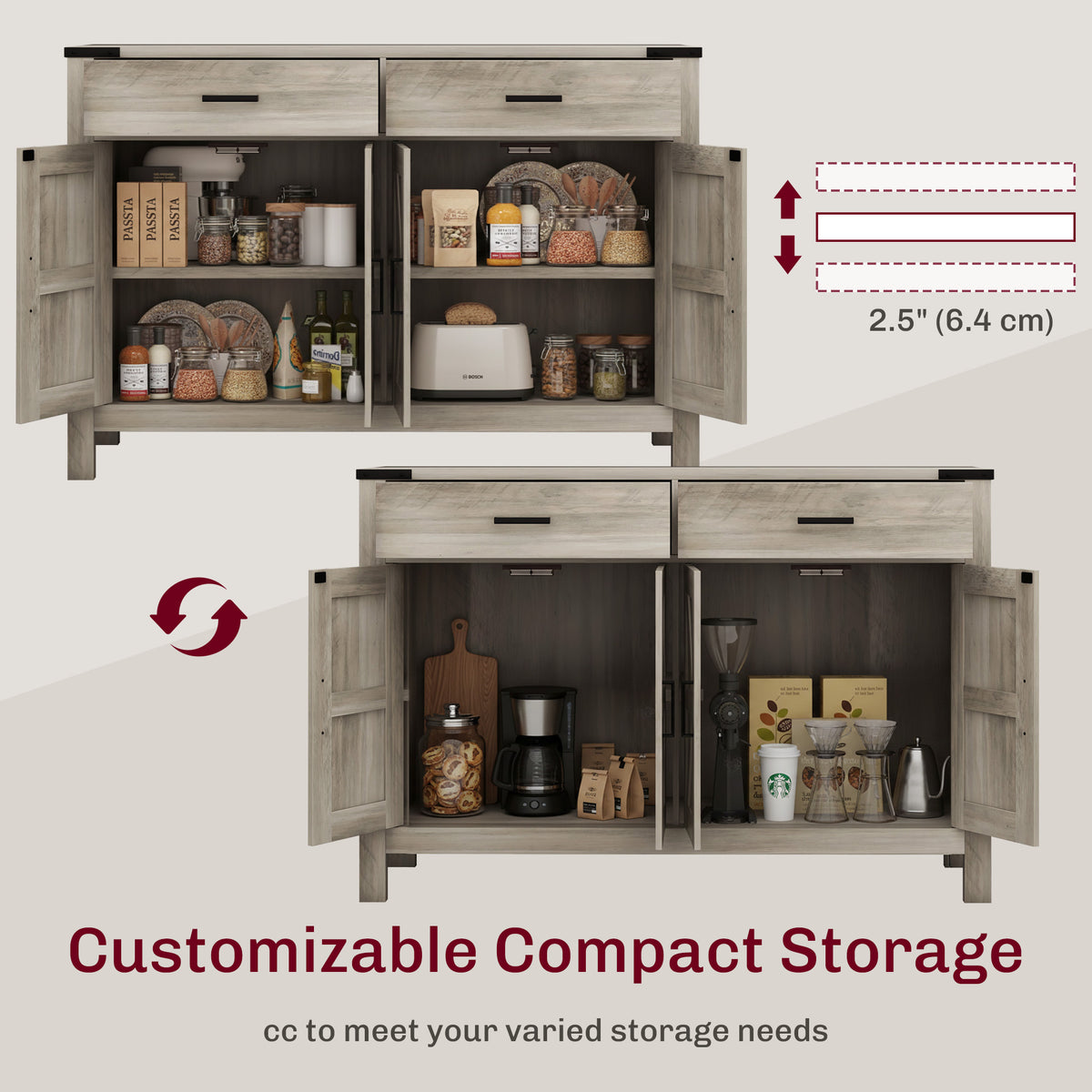 Buffet bahut style campagnard à portes de grange