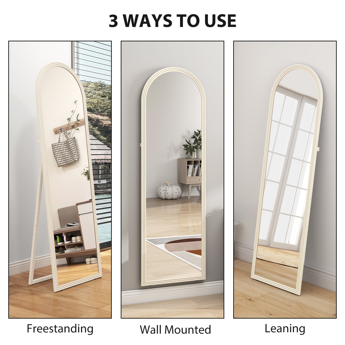 Miroir pleine longueur arqué sur pied 163 cm