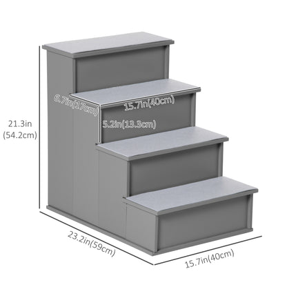 Escalier pour chien 4 niveaux bois MDF — café foncé