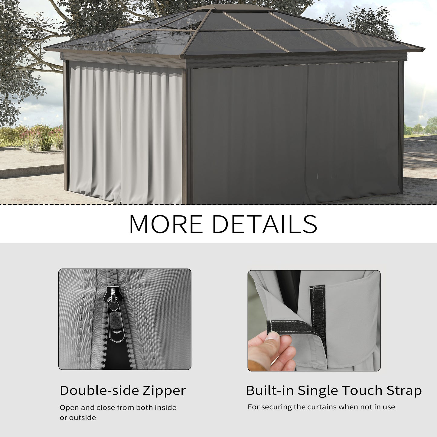 Rideaux de gazebo de remplacement 10' x 12'