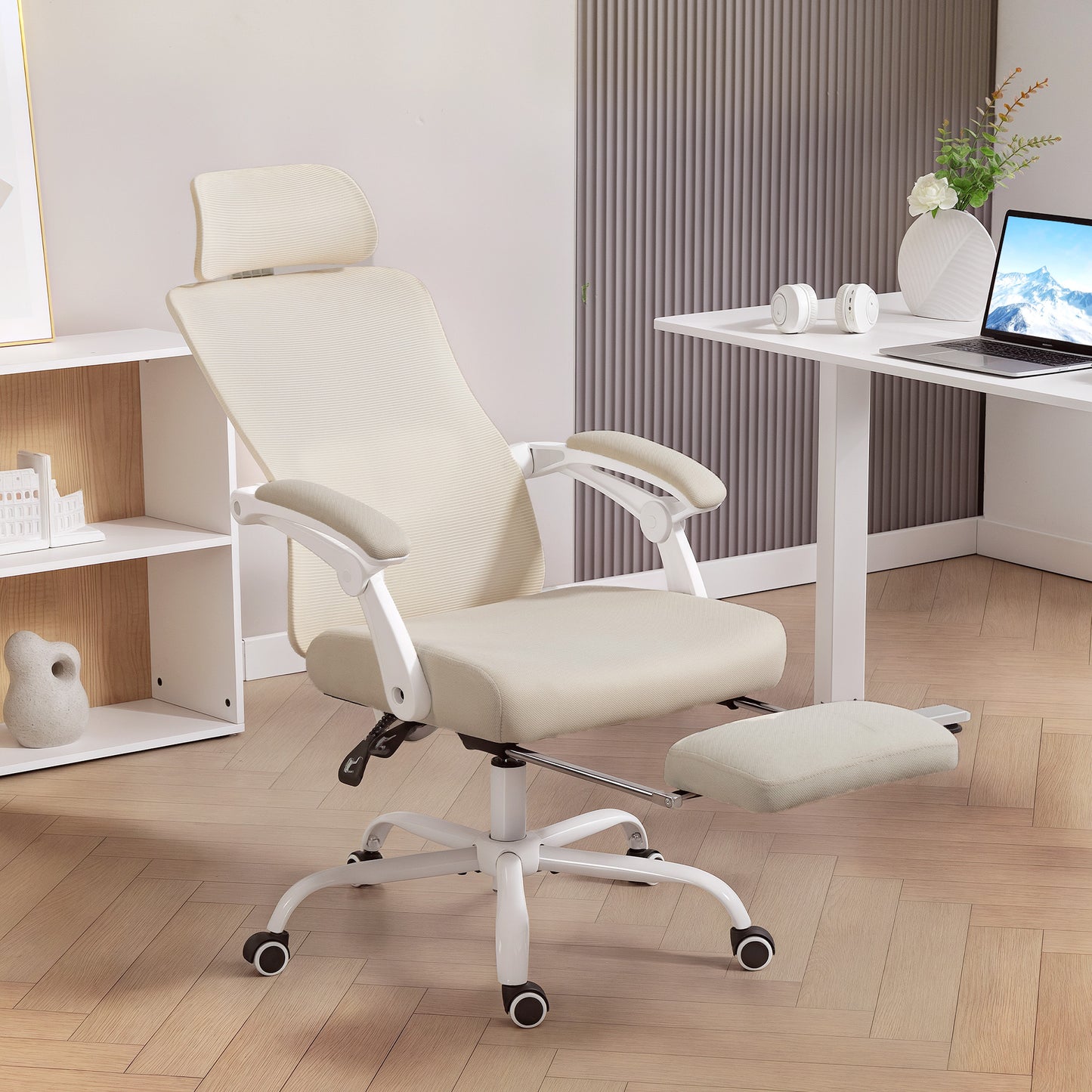 Chaise de bureau ergonomique avec support lombaire ajustable et appui-tête