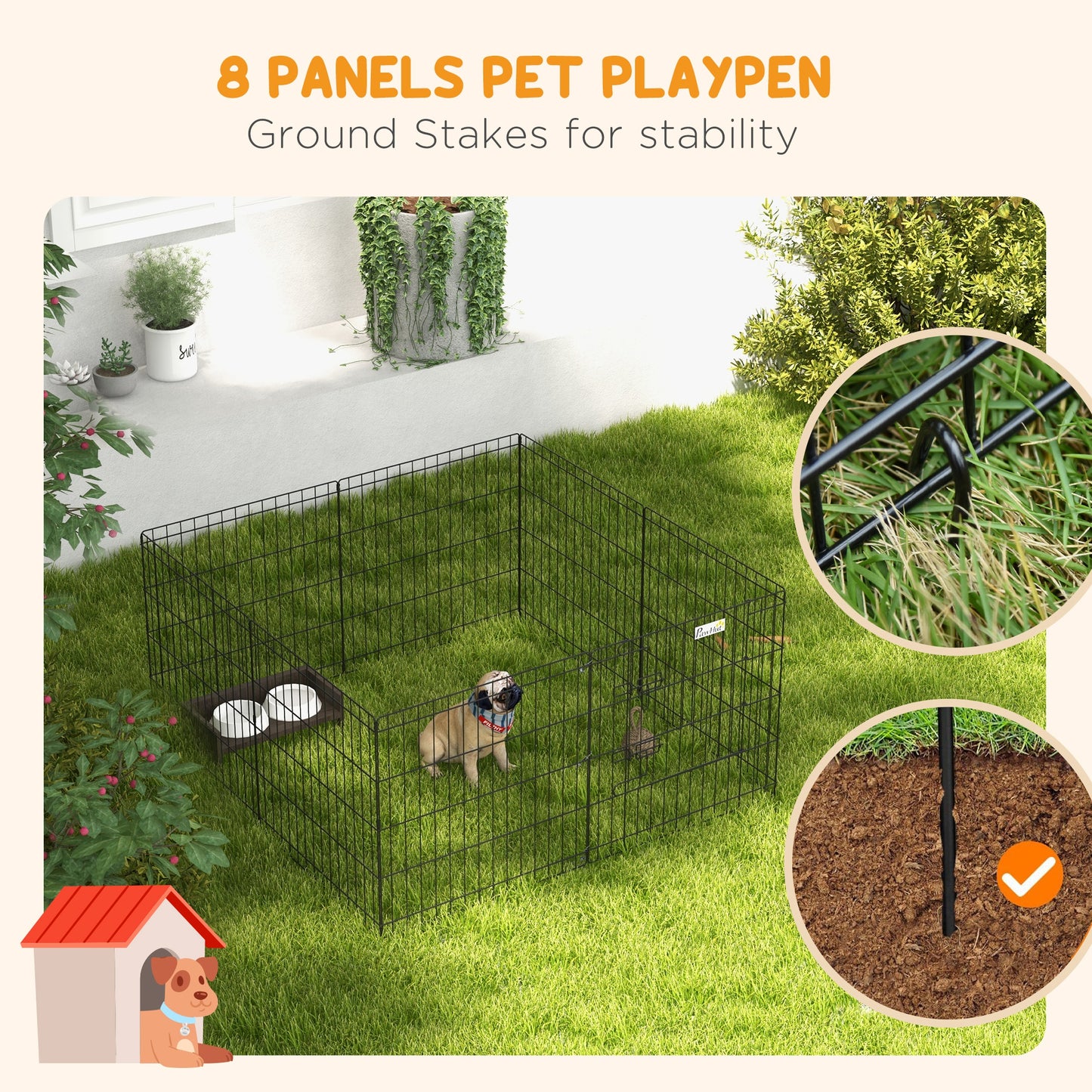 Parc d'exercice pliable pour animaux 8 panneaux