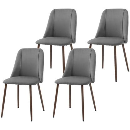 Chaises de salle à manger rembourrées velours ensemble 4