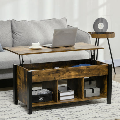 Table basse relevable moderne avec rangement caché