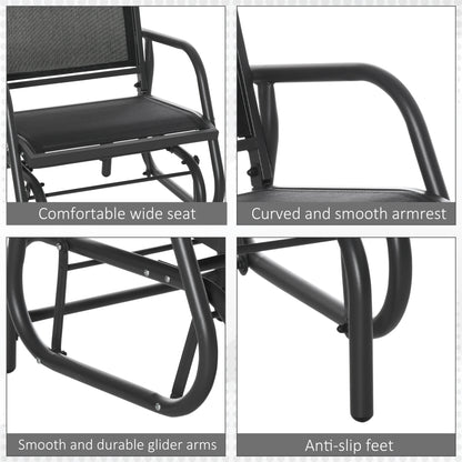 Chaise balançoire d'extérieur à glissement en acier