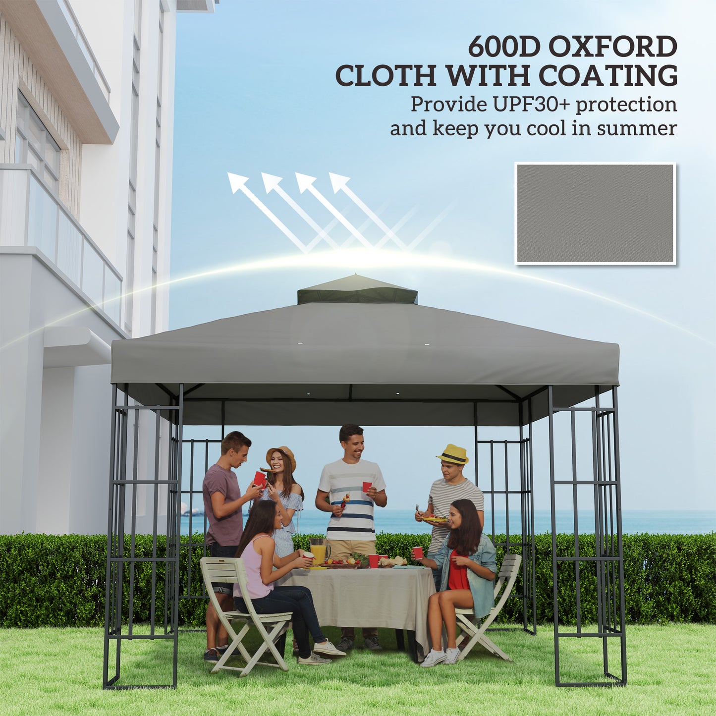 Toile de remplacement gazebo 2 niveaux 3 x 3 m