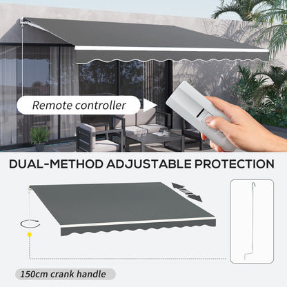 Store motorisé rétractable 396 x 305 cm cadre aluminium