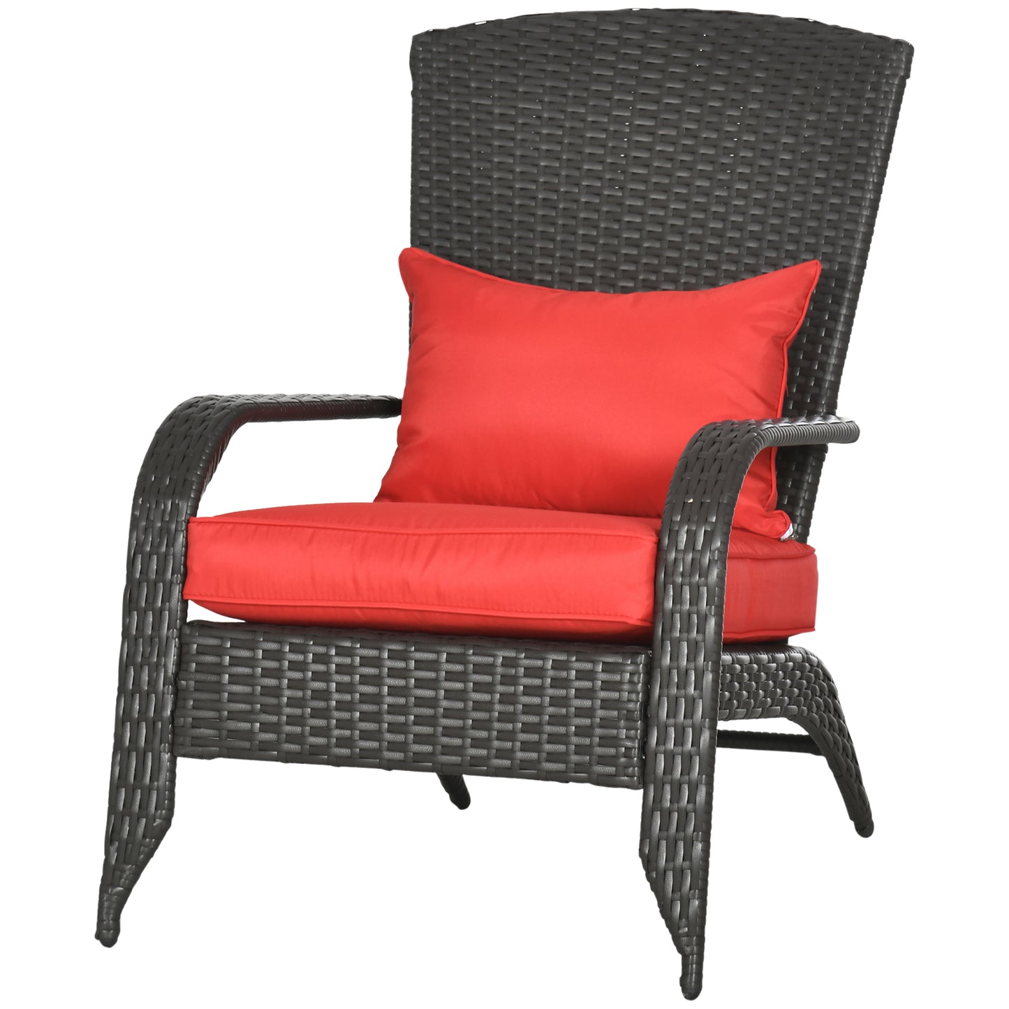 Fauteuil Adirondack rotin extérieur avec coussins