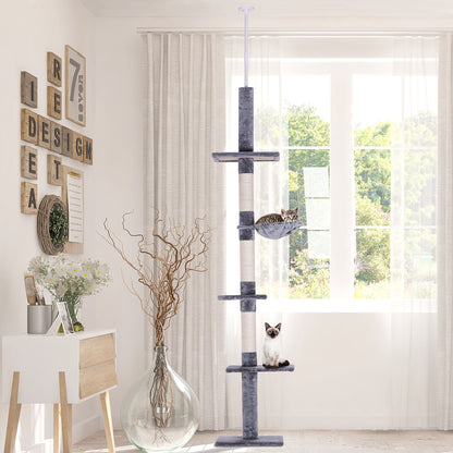 Arbre à chat 5 étages ajustable — Gris
