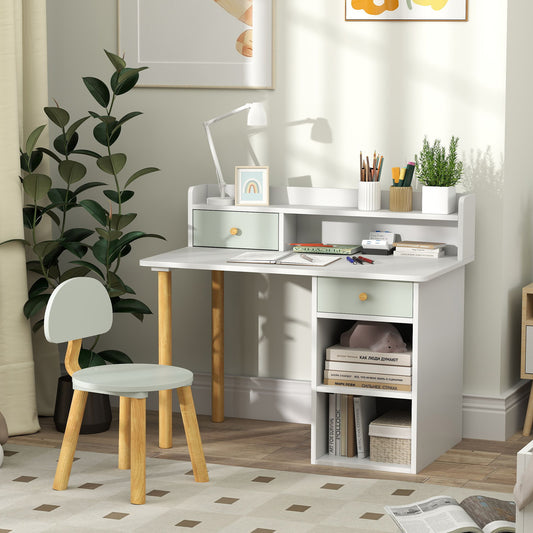 Bureau d'étude et chaise pour enfants avec rangement