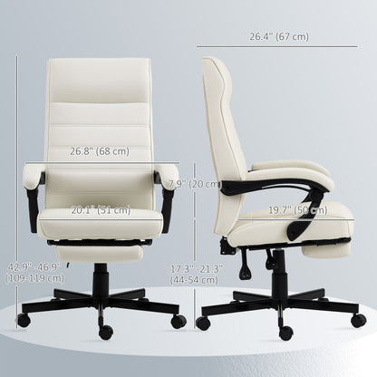 Chaise de bureau dossier haut inclinable avec repose-pieds