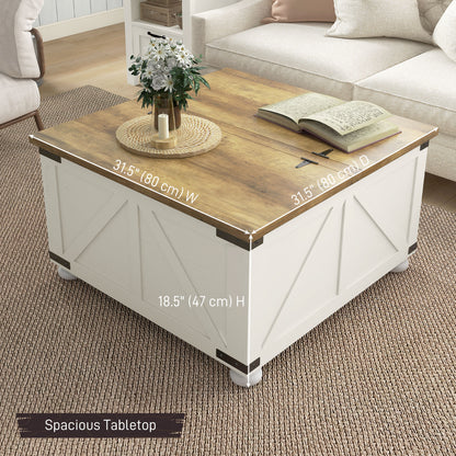 Table basse rustique avec rangement caché