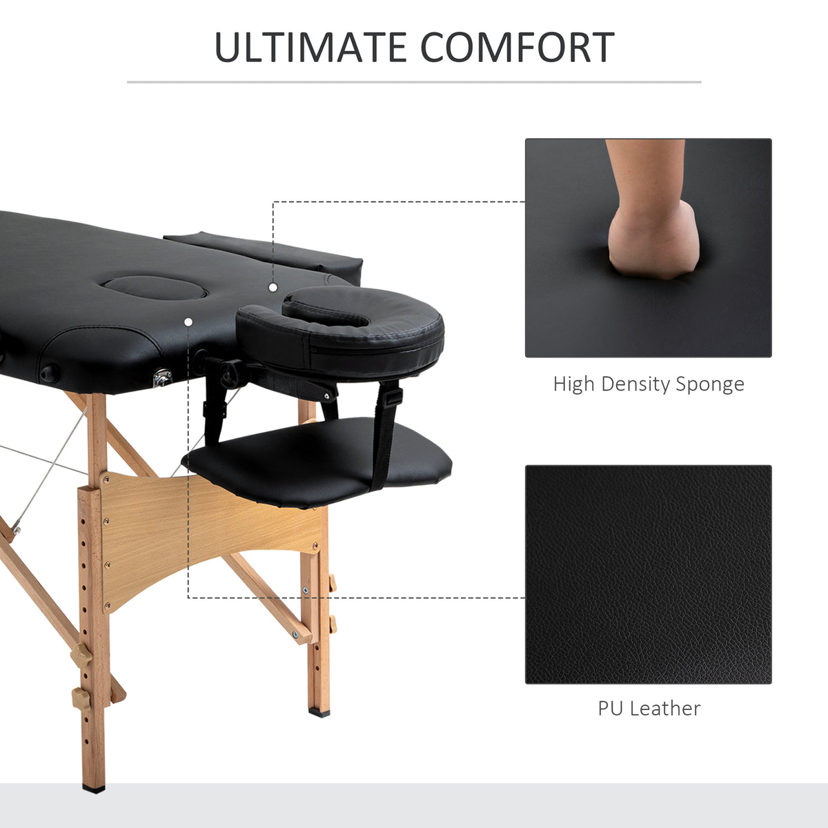 Table de massage pliante en bois réglable