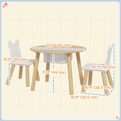 Ensemble table et chaises pour enfants motifs d'ours — Lot de 3