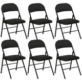 Chaises pliantes rembourrées en métal — ensemble de 6