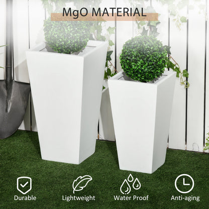 Ensemble 2 Bacs à Fleurs Hauts avec Drainage — Extérieur