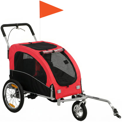 Remorque de vélo pour chien et poussette 2-en-1