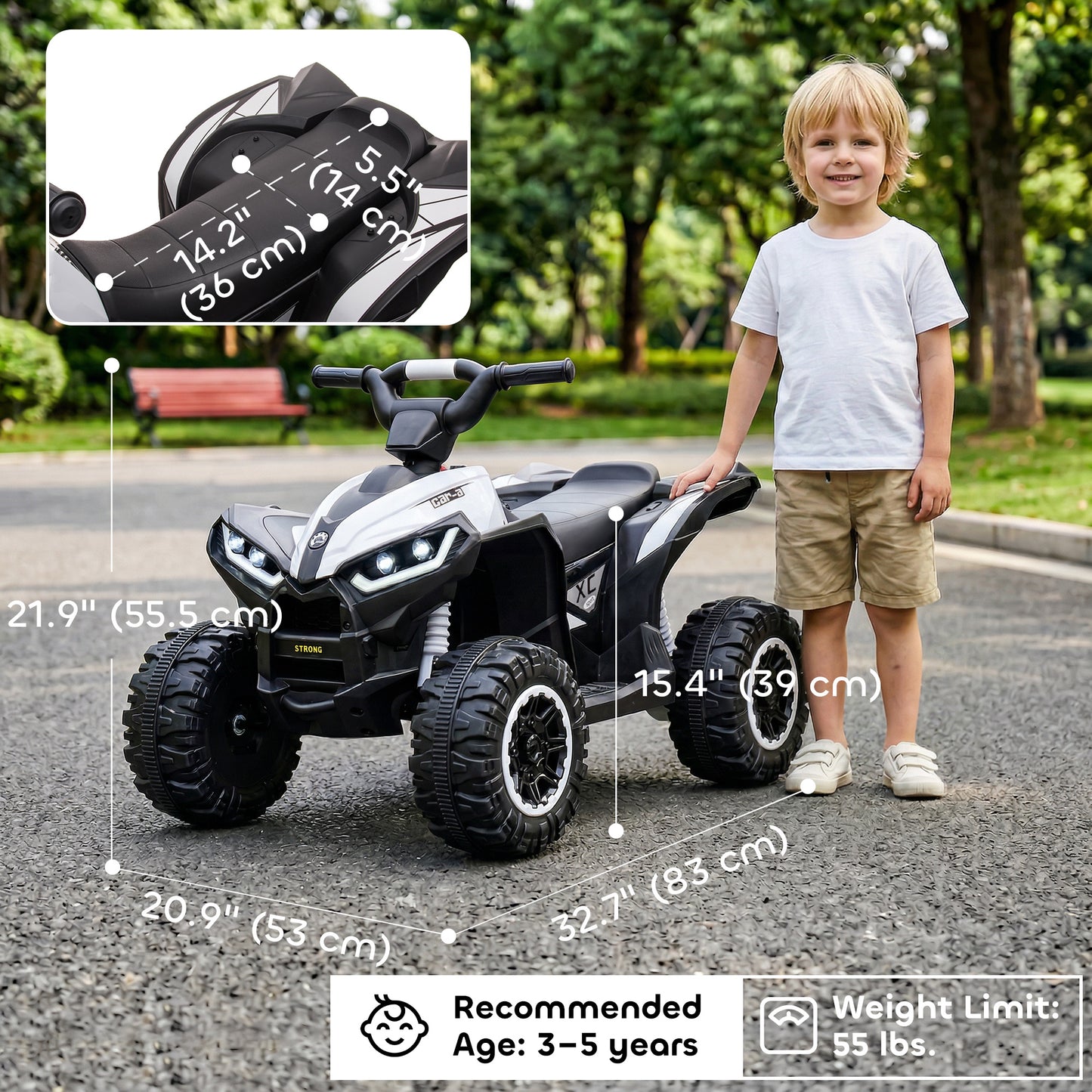 Quad électrique enfant avec musique et phares