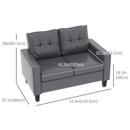 Causeuse 2 places cuir synthétique 130 cm