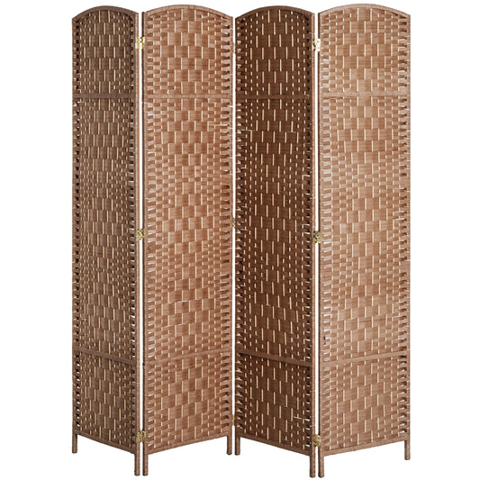 Paravent Pliable 4 Panneaux Aosom - Séparateur de Pièce en Bois