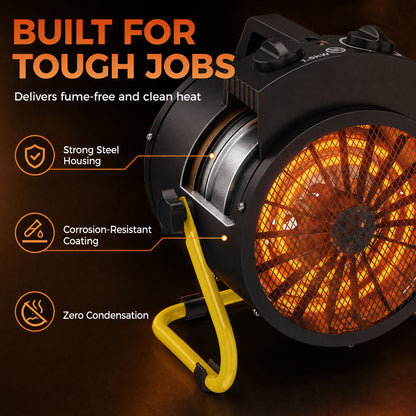 Radiateur soufflant électrique 1500W — Acier inoxydable