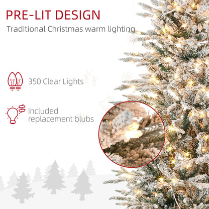 Sapin de Noël artificiel enneigé avec lumières intégrées 7,5 pi