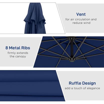 Parasol déporté patio 10 pieds cantilever avec base croisée