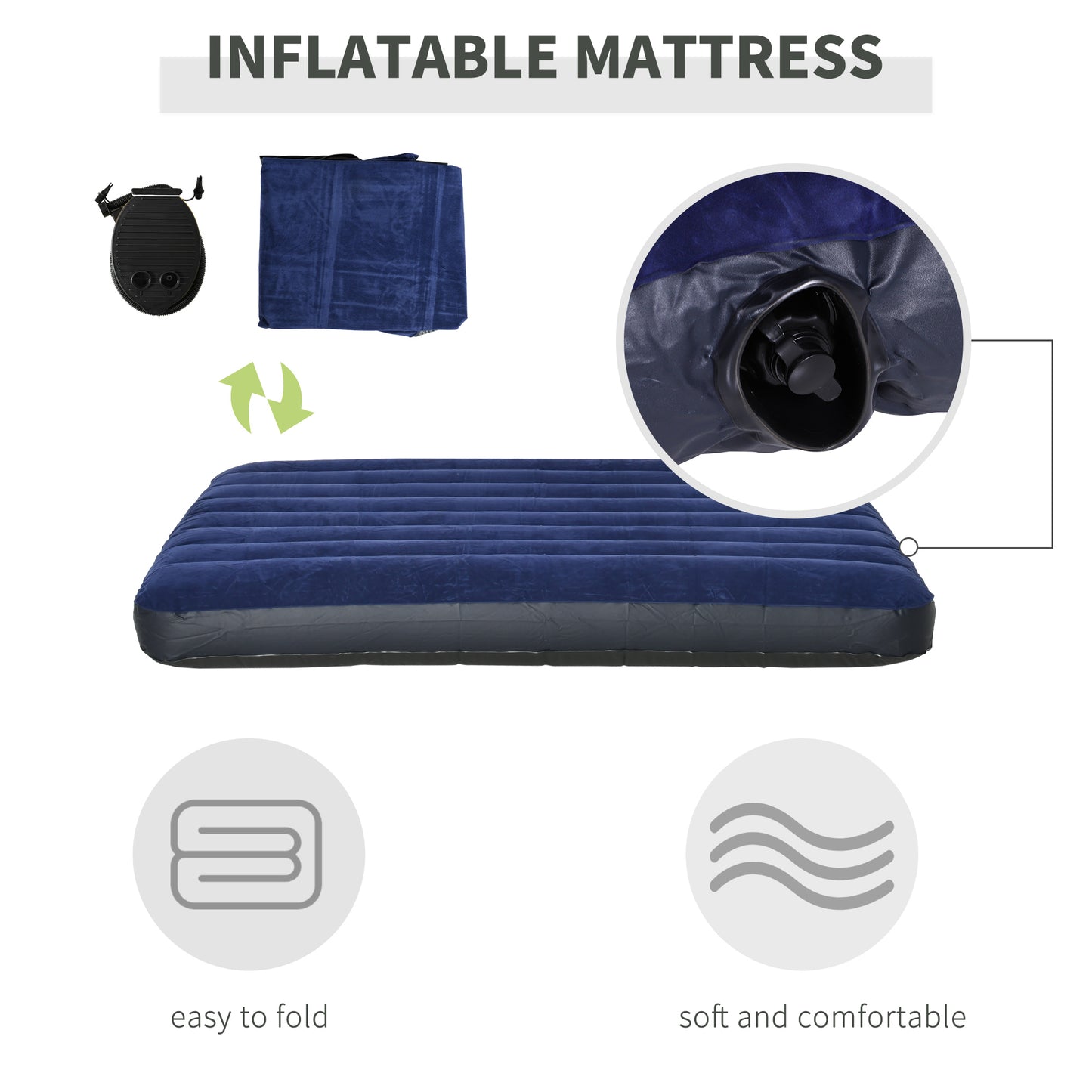 Ensemble camping tente-lit surélevé 2 personnes avec matelas