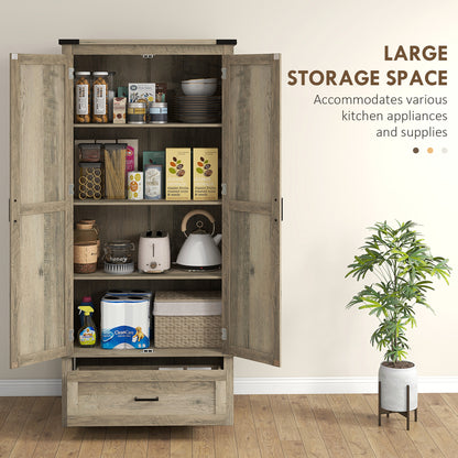 Armoire-garde-manger de cuisine style campagnard 175 cm