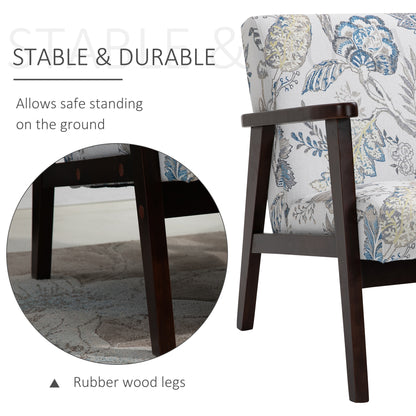 Fauteuil d'appoint moderne rétro en tissu avec accoudoirs