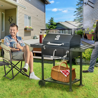 BBQ au charbon avec fumoir et ajustement thermique