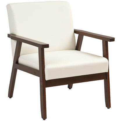 Fauteuil d'accent rembourré avec accoudoirs en bois