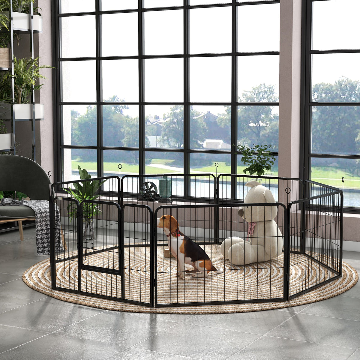 Parc pour chiens 8 panneaux 23,5 po hauteur