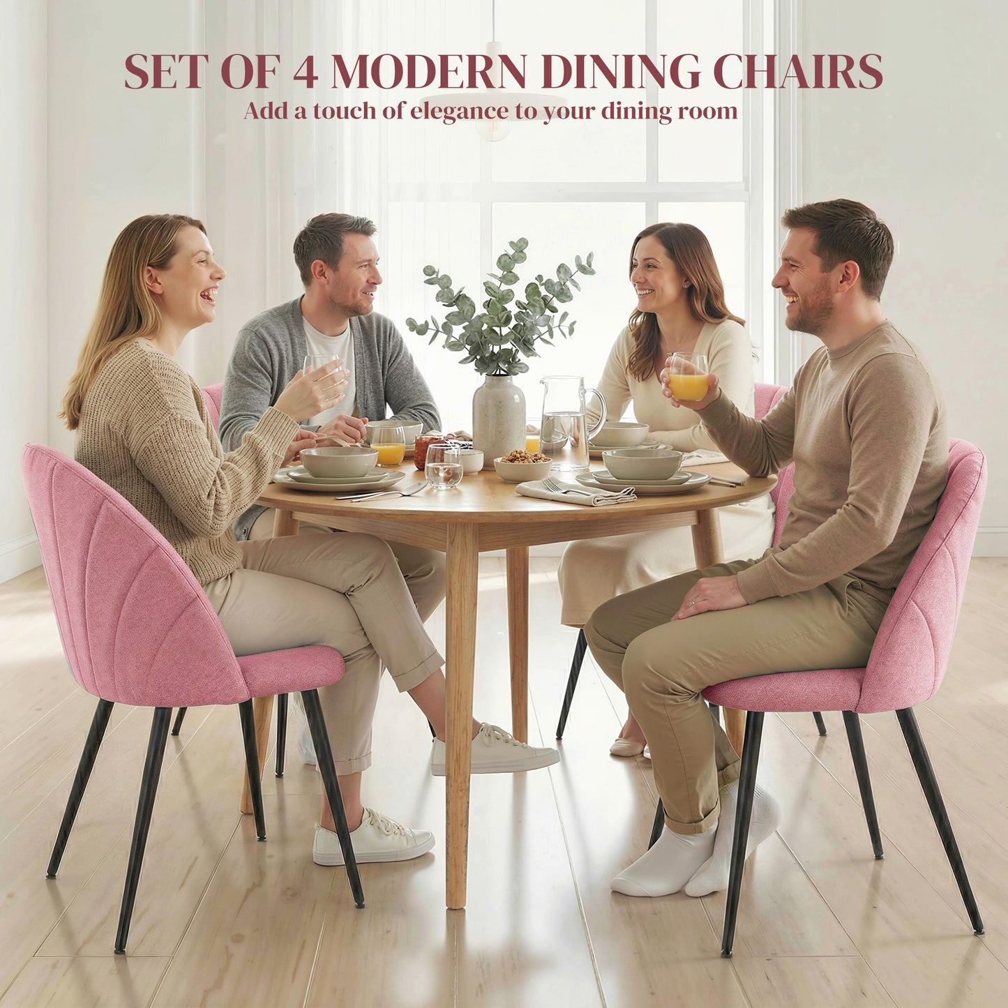 Chaises de salle à manger rembourrées ensemble de 4