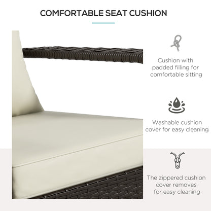 Fauteuil Adirondack rotin extérieur avec coussins