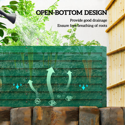Outsunny 240x120x60cm Raised Garden Bed - Black Galvanized Planter