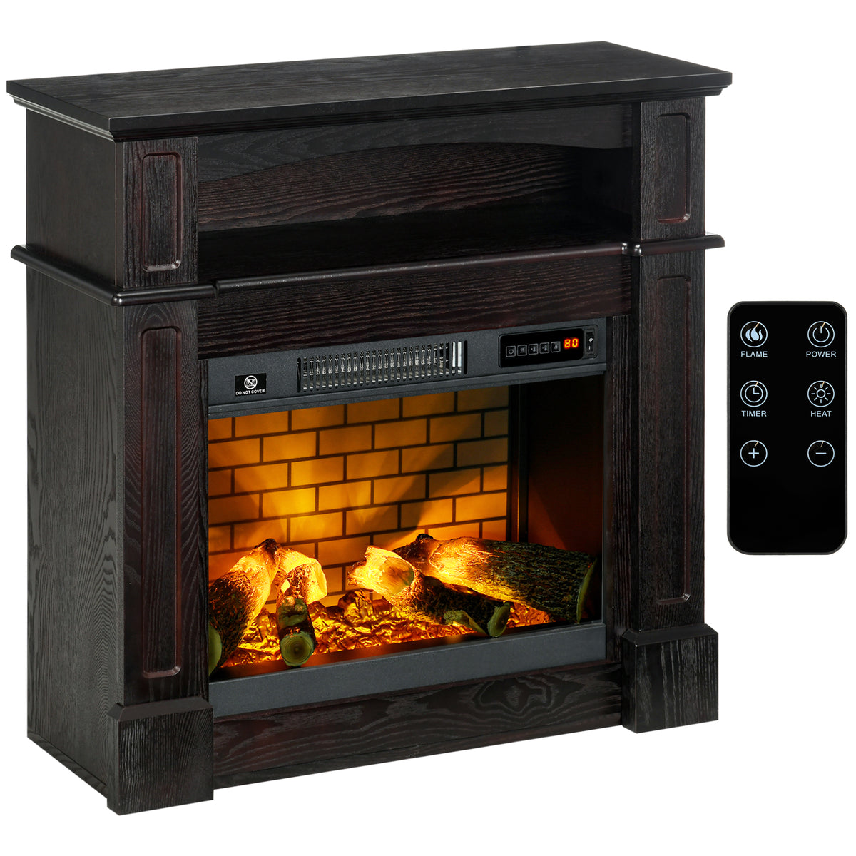 Foyer électrique avec manteau freestanding