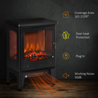 Foyer électrique sur pied effet flamme réaliste 750W/1500W