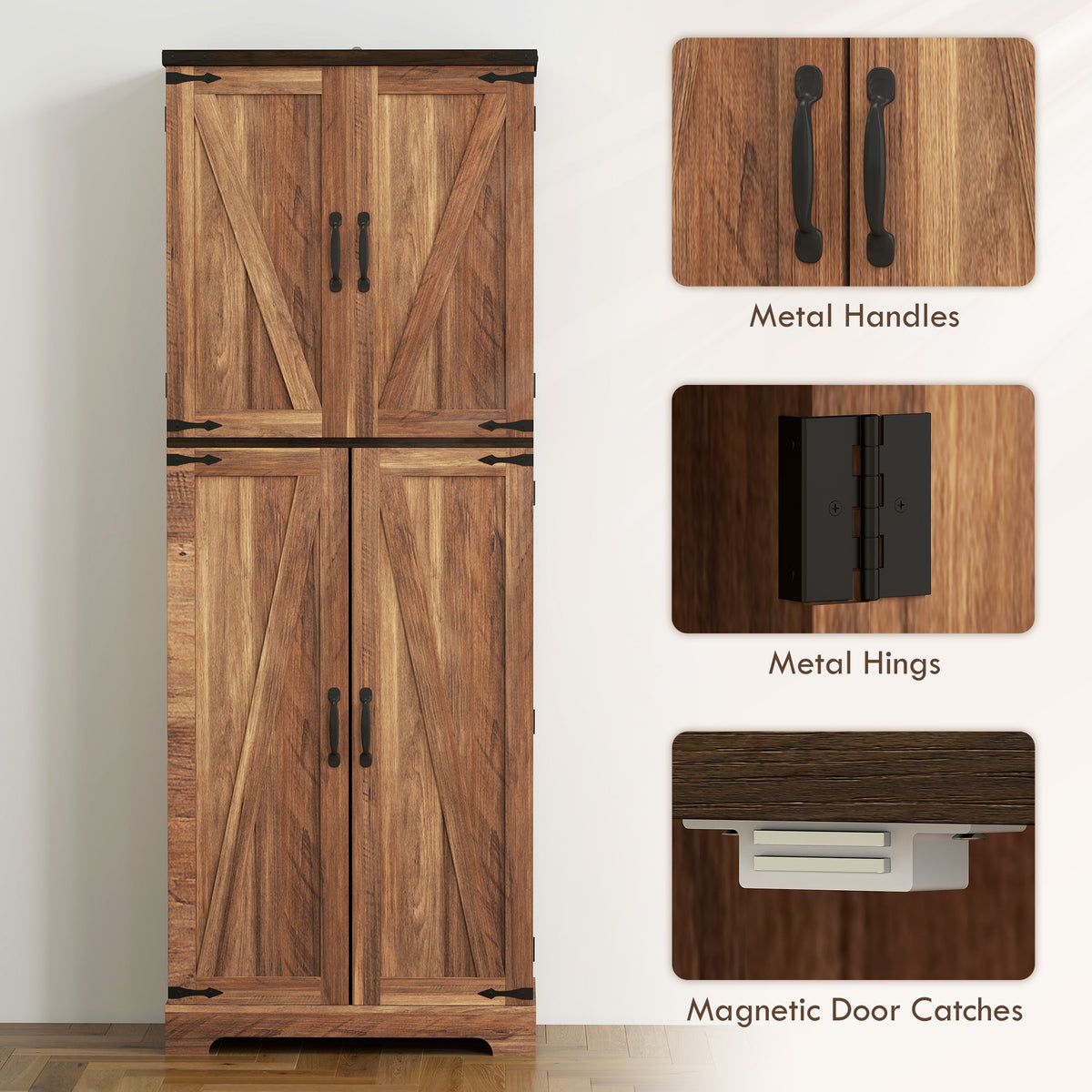 Armoire de cuisine haute avec clayettes ajustables