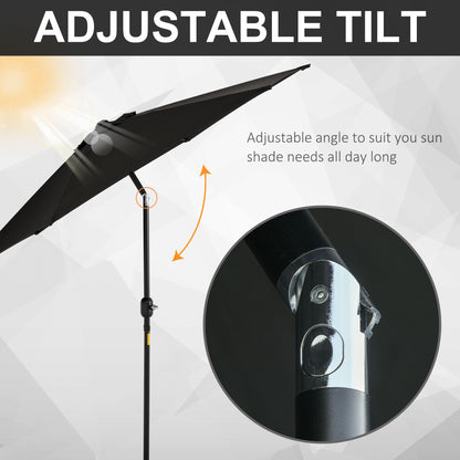 Parasol de patio rond 8.5 pieds avec manivelle