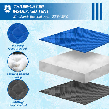 Abri de pêche sur glace pop-up isolé 4 personnes